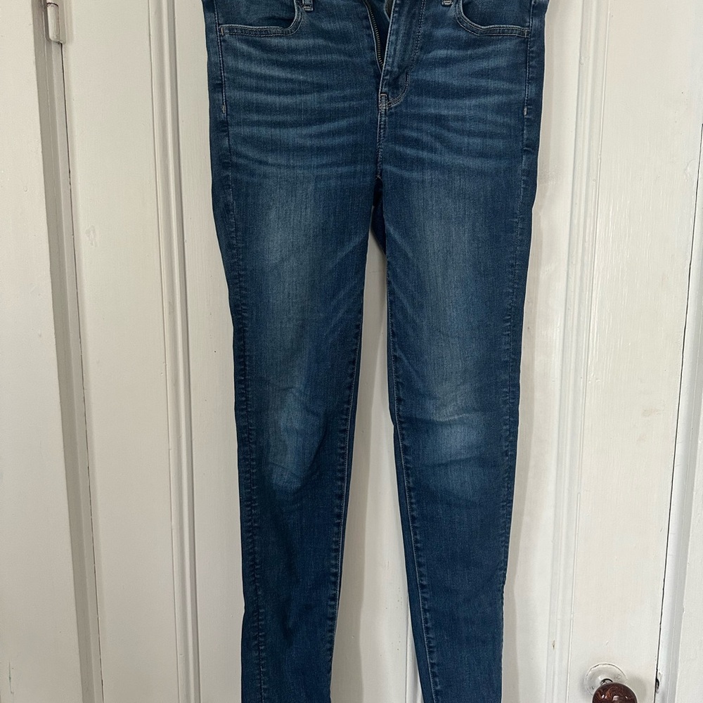 American Eagle Blue Hi-Rise Skinny Jeans